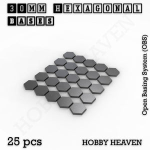 Hexagonal Bases 10mm to 200mm 3d Print Full Range Tabletop Games