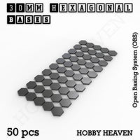 Hexagonal Bases 10mm to 200mm 3d Print Full Range Tabletop Games
