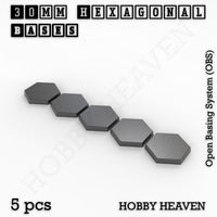 Hexagonal Bases 10mm to 200mm 3d Print Full Range Tabletop Games
