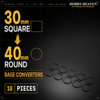 Square to Round Base Converters 3D Print Full Range