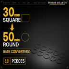 Square to Round Base Converters 3D Print Full Range