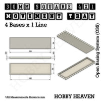 Square and Rectangle Movement Trays for Tabletop Games | Warhammer Compatible | Full Range
