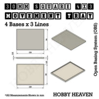 Square and Rectangle Movement Trays for Tabletop Games | Warhammer Compatible | Full Range
