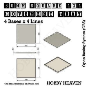 Square and Rectangle Movement Trays for Tabletop Games | Warhammer Compatible | Full Range