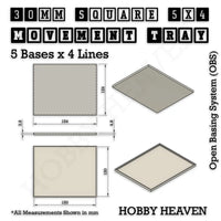 Square and Rectangle Movement Trays for Tabletop Games | Warhammer Compatible | Full Range
