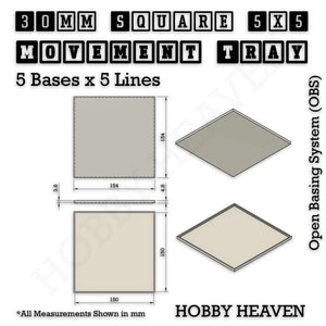 Square and Rectangle Movement Trays for Tabletop Games | Warhammer Compatible | Full Range