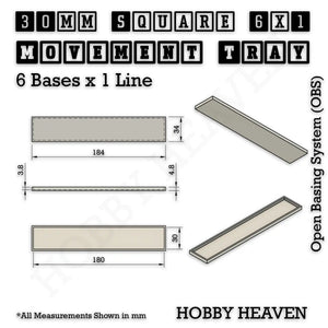 Square and Rectangle Movement Trays for Tabletop Games | Warhammer Compatible | Full Range