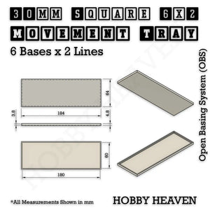 Square and Rectangle Movement Trays for Tabletop Games | Warhammer Compatible | Full Range