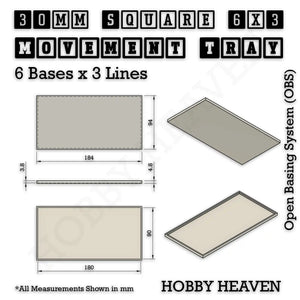 Square and Rectangle Movement Trays for Tabletop Games | Warhammer Compatible | Full Range