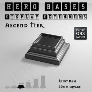 Hero Bases Display Extenders | Squares and Rectangles | Convert Gaming Bases to Display Bases & Plinths