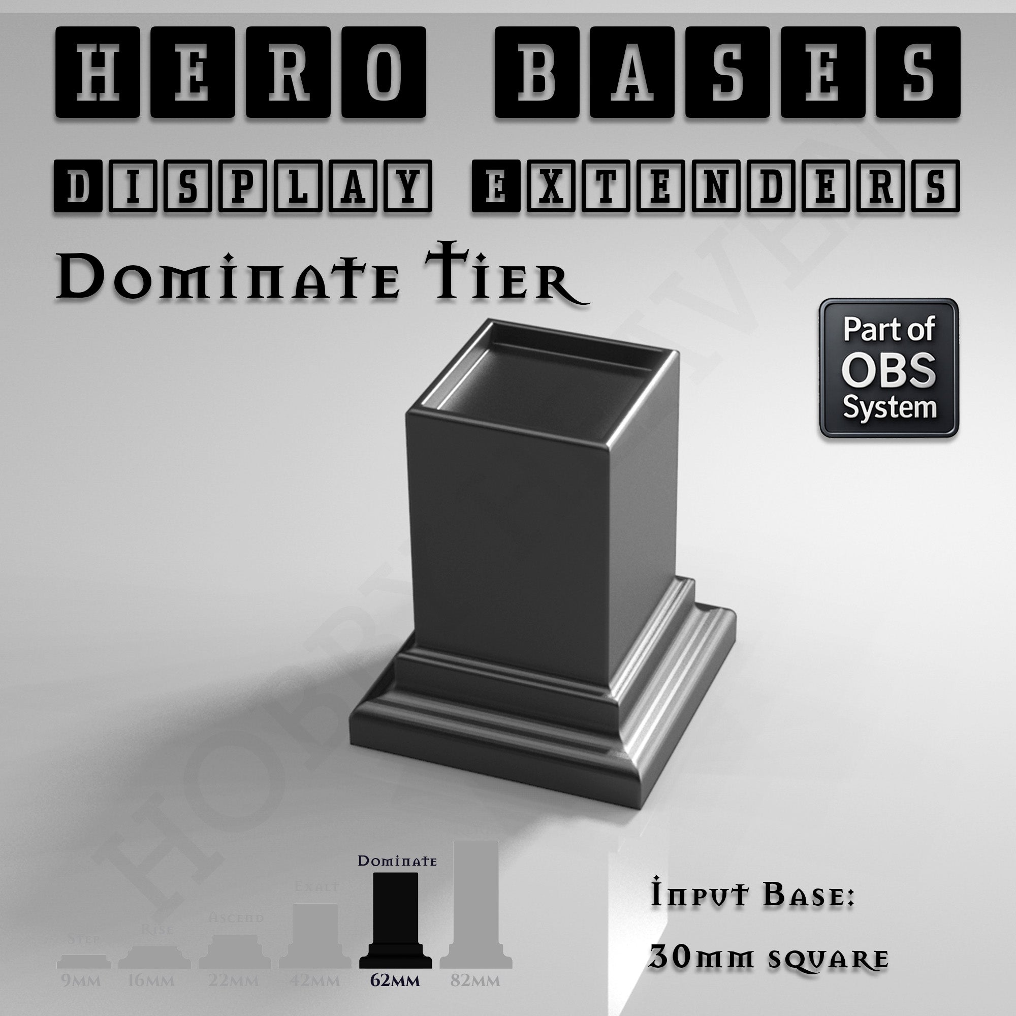 Hero Bases Display Extenders | Squares and Rectangles | Convert Gaming Bases to Display Bases & Plinths