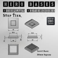 Hero Bases Display Extenders | Squares and Rectangles | Convert Gaming Bases to Display Bases & Plinths