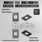 Square to Rectangle Bases Size Converters 3d Print Full Range