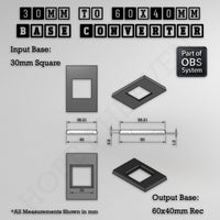 Square to Rectangle Bases Size Converters 3d Print Full Range
