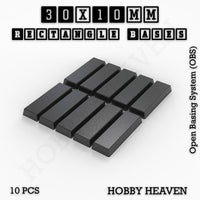 Rectangle Bases Range Sizes - 20x15mm to 75x25mm Small Sizes 3d Print Full Range Tabletop Games
