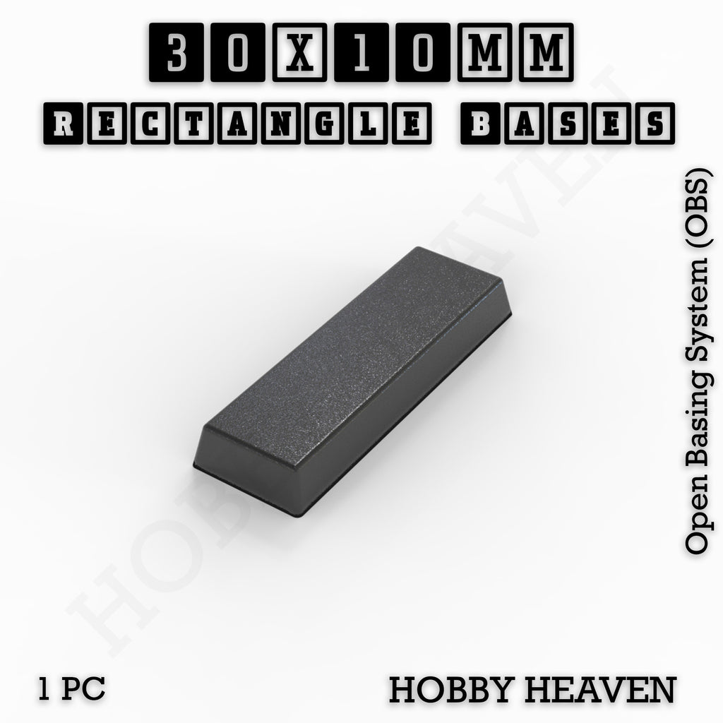 Rectangle Bases Range Sizes - 75x30mm to 125x40mm Medium Sizes 3d Print Full Range Tabletop Games