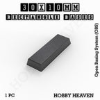 Rectangle Bases Range Sizes - 75x30mm to 125x40mm Medium Sizes 3d Print Full Range Tabletop Games