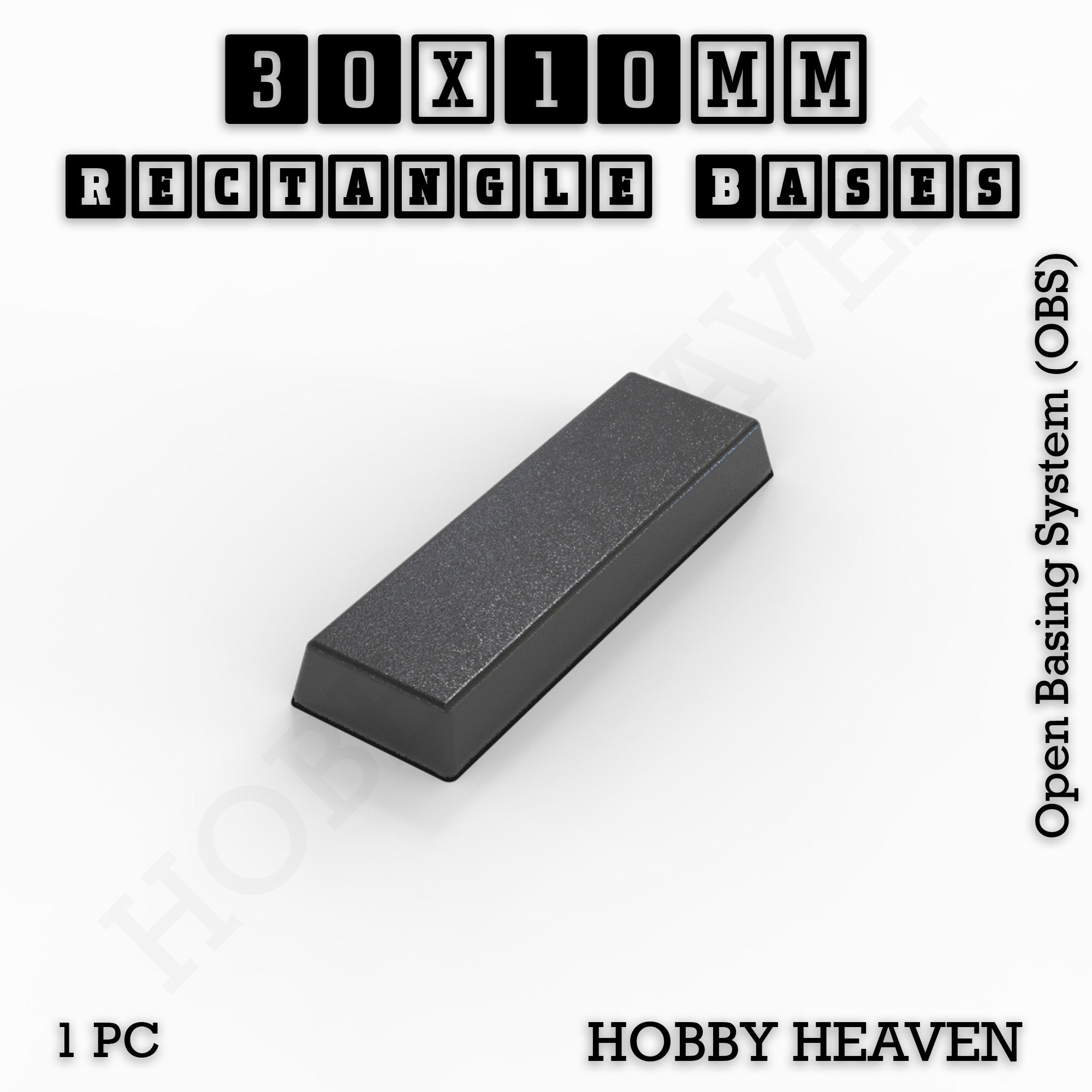 Rectangle Bases Range Sizes - 75x30mm to 125x40mm Medium Sizes 3d Print Full Range Tabletop Games