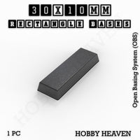 Rectangle Bases Range Sizes - 20x15mm to 75x25mm Small Sizes 3d Print Full Range Tabletop Games
