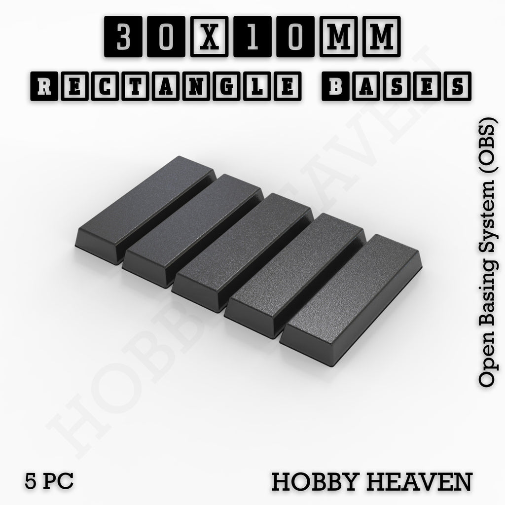 Rectangle Bases Range Sizes - 75x30mm to 125x40mm Medium Sizes 3d Print Full Range Tabletop Games