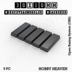 Rectangle Bases Range Sizes - 75x30mm to 125x40mm Medium Sizes 3d Print Full Range Tabletop Games