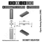 Rectangle Bases Range Sizes - 75x30mm to 125x40mm Medium Sizes 3d Print Full Range Tabletop Games