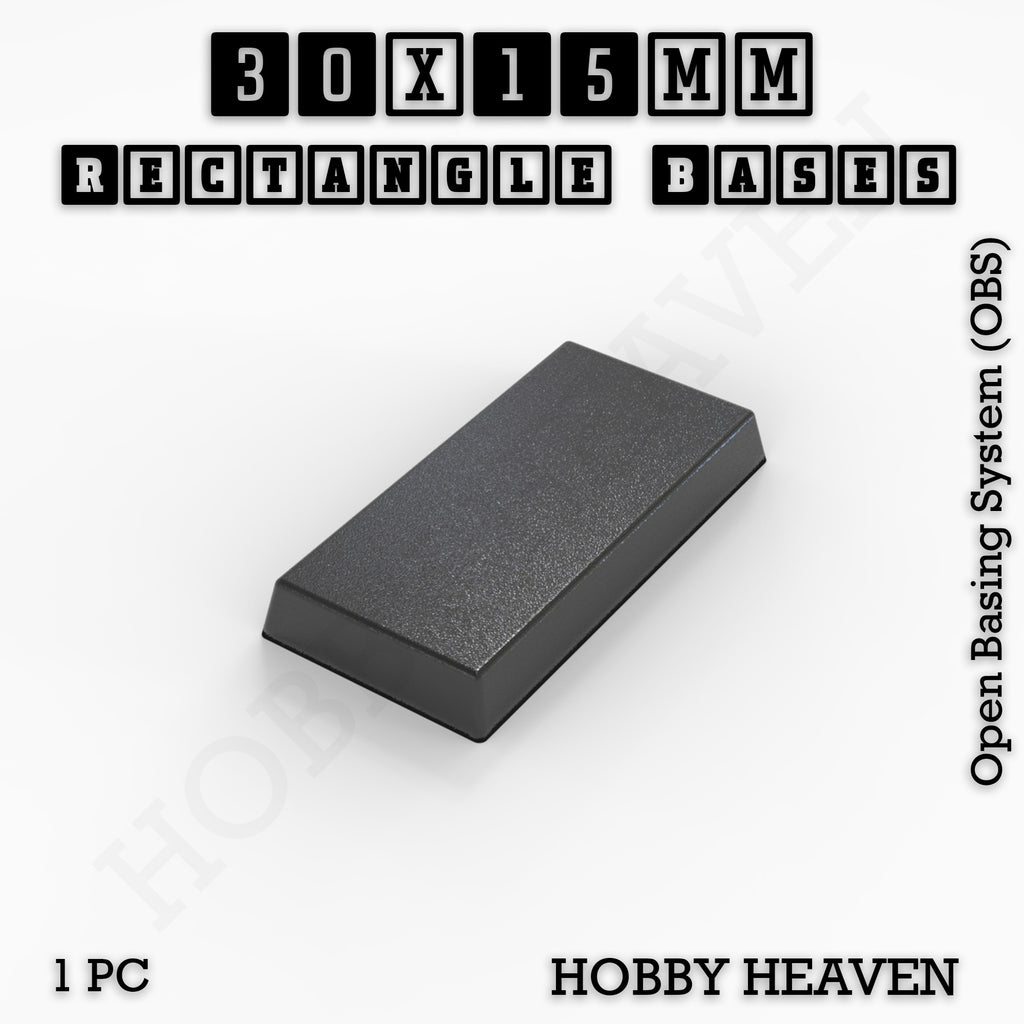 Rectangle Bases Range Sizes - 75x30mm to 125x40mm Medium Sizes 3d Print Full Range Tabletop Games