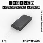 Rectangle Bases Range Sizes - 75x30mm to 125x40mm Medium Sizes 3d Print Full Range Tabletop Games
