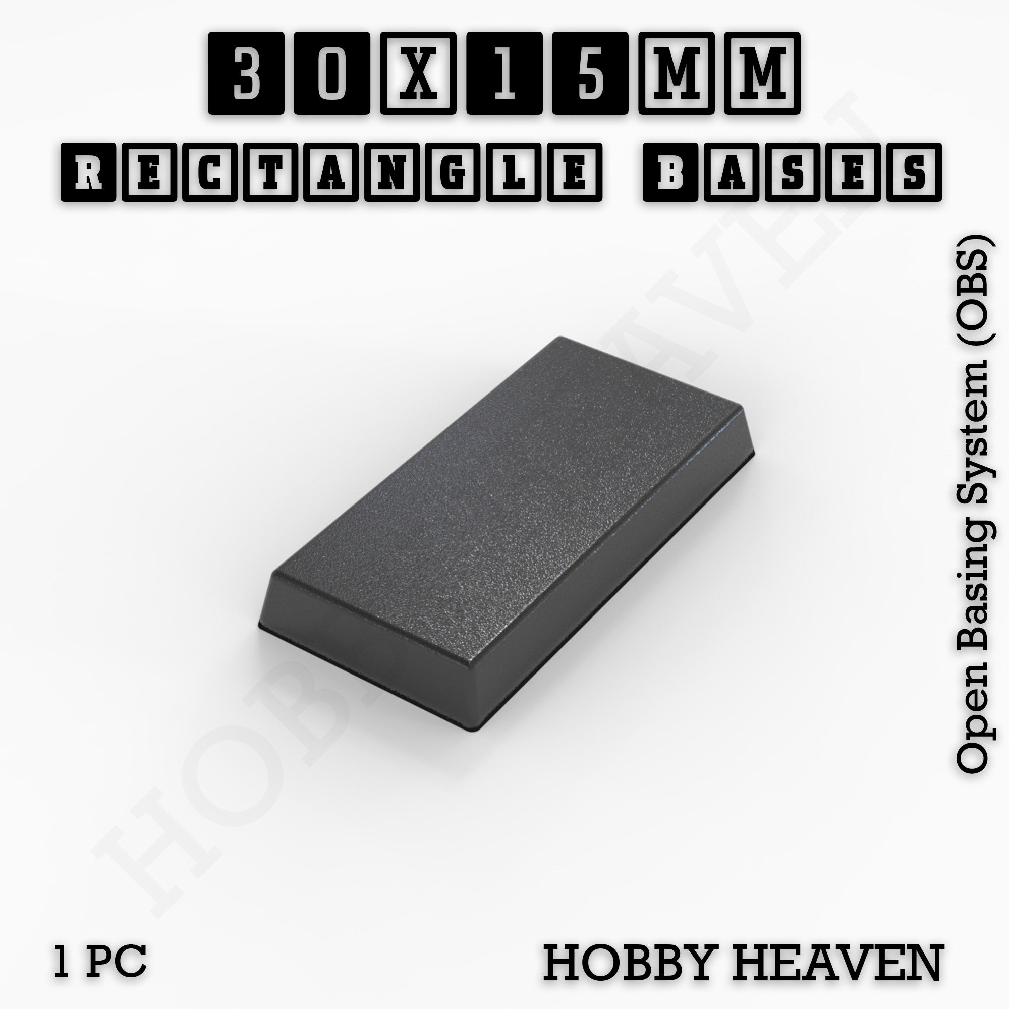 Rectangle Bases Range Sizes - 75x30mm to 125x40mm Medium Sizes 3d Print Full Range Tabletop Games