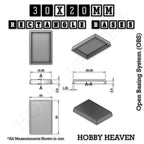 Rectangle Bases Range Sizes - 75x30mm to 125x40mm Medium Sizes 3d Print Full Range Tabletop Games