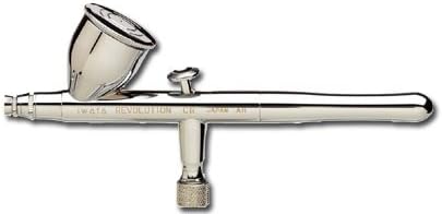 Small catalogue photograph of the Iwata Revolution CR airbrush, side view on white