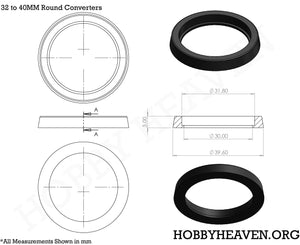 32 to 40mm Round Bases Converters 3d Print - Hobby Heaven