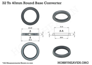 32 to 40mm Round Bases Converters 3d Print