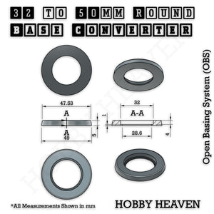 Round Bases Size Converters Round to Round 3d Print Full Range