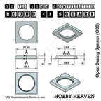 Round to Square Bases Shape and Size Converters 3d Print Full Range