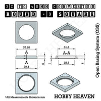 Round to Square Bases Shape and Size Converters 3d Print Full Range
