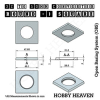 Round to Square Bases Shape and Size Converters 3d Print Full Range
