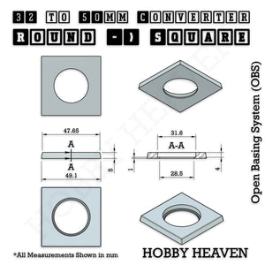 Round to Square Bases Shape and Size Converters 3d Print Full Range