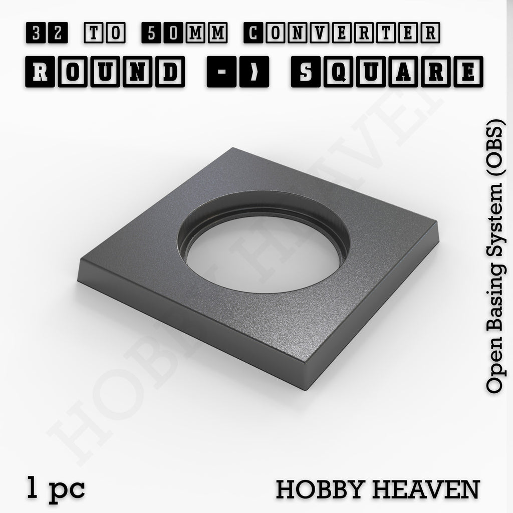 Round to Square Bases Shape and Size Converters 3d Print Full Range