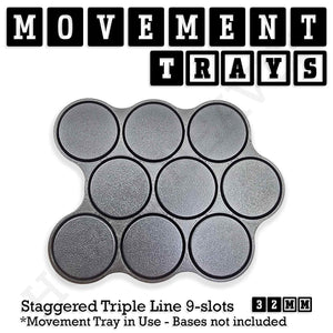 32mm Movement Trays for Tabletop Games | Warhammer Compatible | Full Range