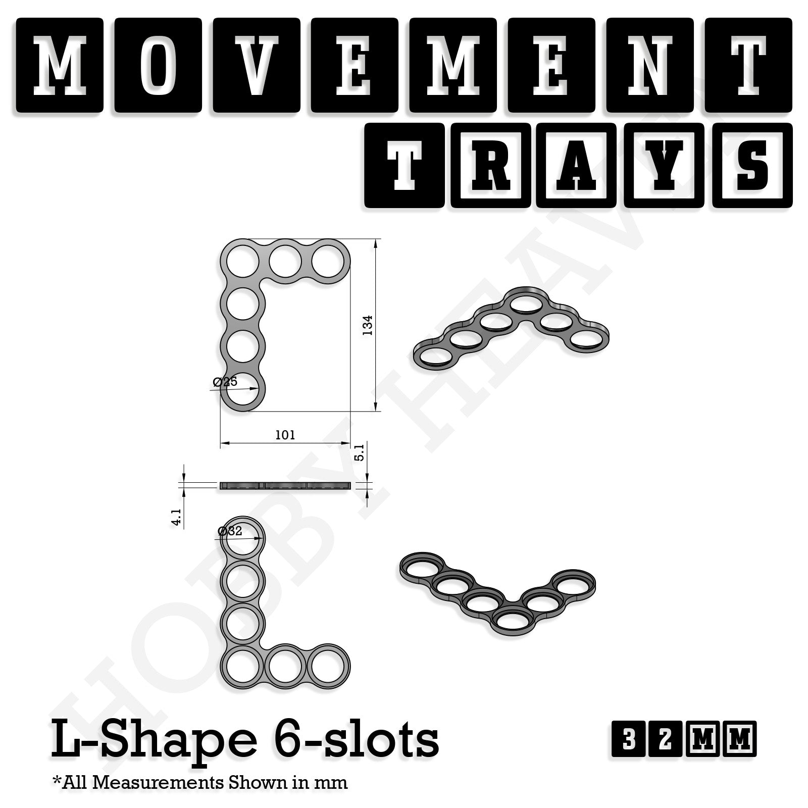 32mm Movement Trays for Tabletop Games | Compatible with Popular Miniatures | Full Range
