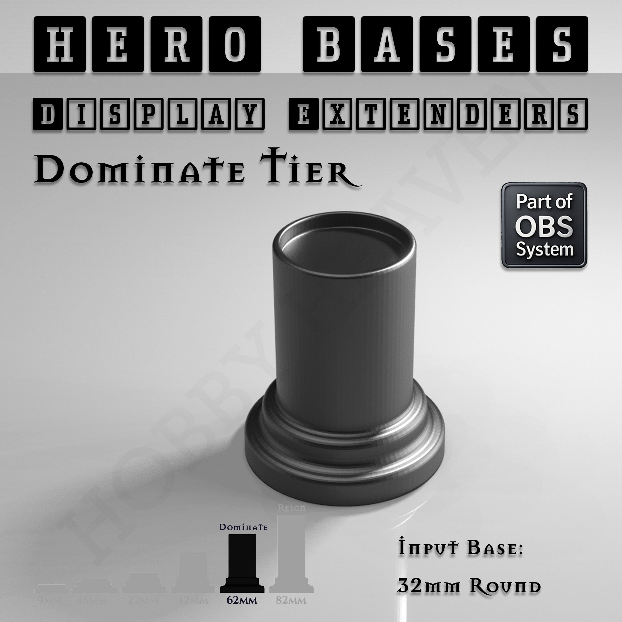 Hero Bases Display Extenders | Round and Ovals | Convert Gaming Bases to Display Bases & Plinths