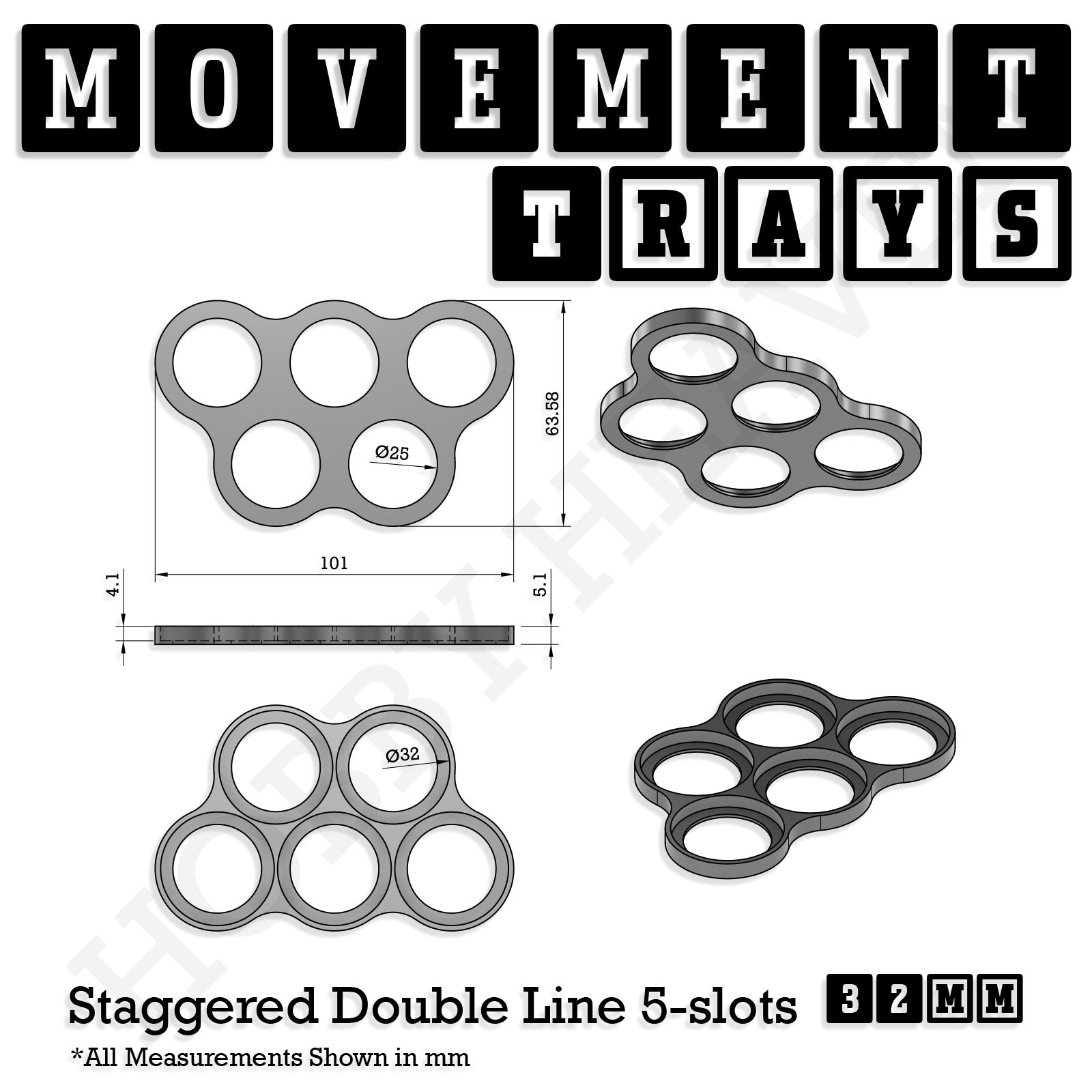 32mm Movement Trays for Tabletop Games | Compatible with Popular Miniatures | Full Range