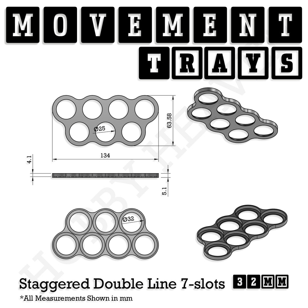 32mm Movement Trays for Tabletop Games | Compatible with Popular Miniatures | Full Range