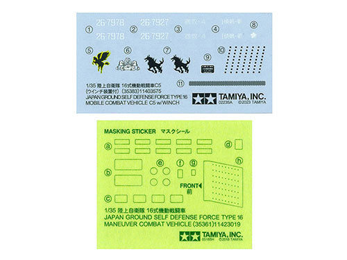 The decal sheet and masking stickers