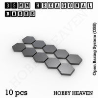 Hexagonal Bases 10mm to 200mm 3d Print Full Range Tabletop Games
