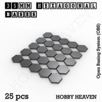 Hexagonal Bases 10mm to 200mm 3d Print Full Range Tabletop Games
