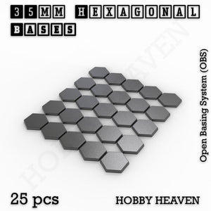 Hexagonal Bases 10mm to 200mm 3d Print Full Range Tabletop Games