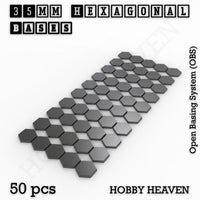 Hexagonal Bases 10mm to 200mm 3d Print Full Range Tabletop Games
