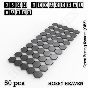 Hexagonal Bases 10mm to 200mm 3d Print Full Range Tabletop Games